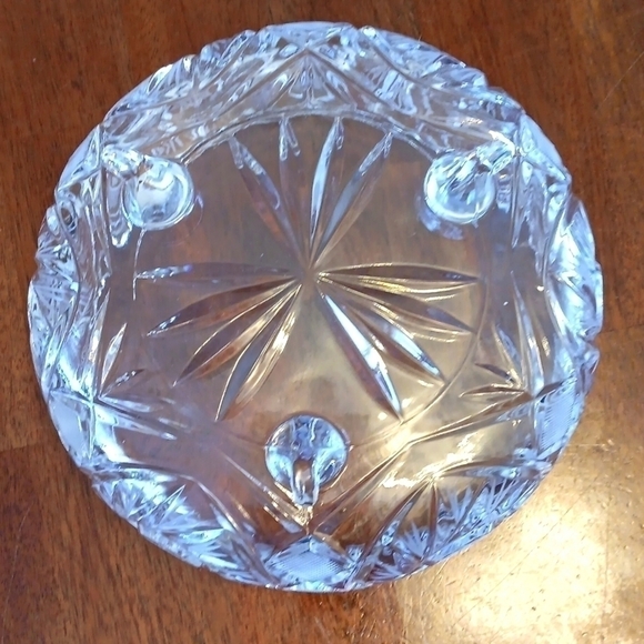 Vintage Lead Crytal Pinwheel Star and Diamond Pattern Centerpiece footed bowl - Picture 4 of 4